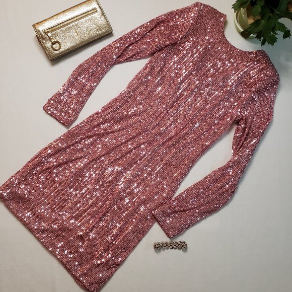 KAOS Mini Dress in Pink Sequins Size US 8 EU 38 Brand New NWT - Picture 11 of 12